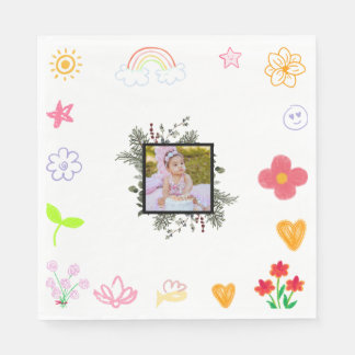 Servilleta De Papel Ropa de cumpleaños amarilla y morada para niños