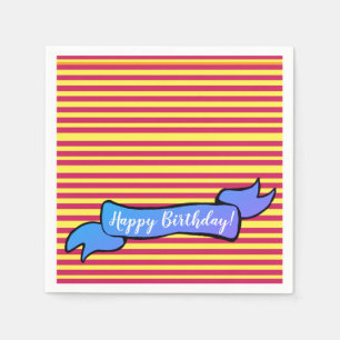 Servilleta De Papel Ropa de cumpleaños amarilla y rosa