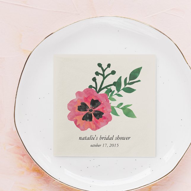 Servilleta De Papel Ropa de ducha de novia floral rosa (Subido por el creador)