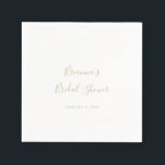 Servilleta De Papel Ropa de ducha de novia Minimalista simple dorada<br><div class="desc">Estas toallas minimalistas de ducha de novia doradas son perfectas para una ducha de boda moderna. El diseño,  sencillo y elegante,  presenta una tipografía de escritura clásica y elegante en oro.</div>