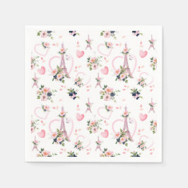 Servilleta De Papel Ropa de Fiesta parisino rosa floral Minimalista