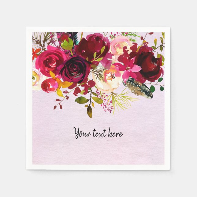 Servilleta De Papel Ropa de flores para todas las ocasiones (Anverso)