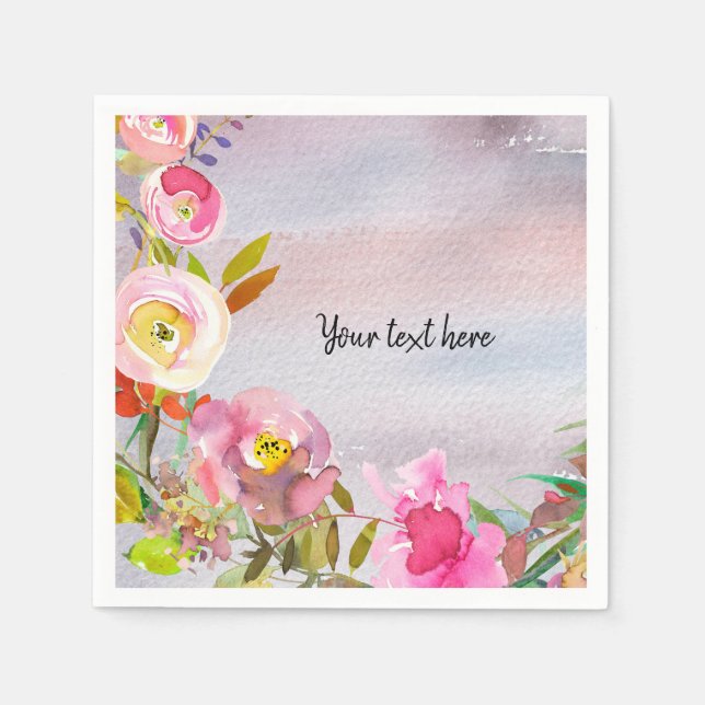 Servilleta De Papel Ropa de flores para todas las ocasiones (Anverso)