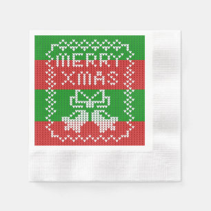 Servilleta De Papel Ropa de jingle de patrón de suéter feo Hilo de nav
