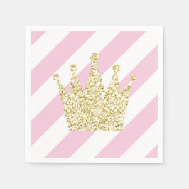 Servilleta De Papel Ropa de la Corona Princesa de Oro y Rosa