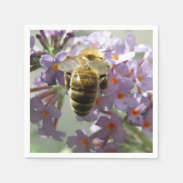 Servilleta De Papel Ropa de las flores de abeja y de buda (Anverso)