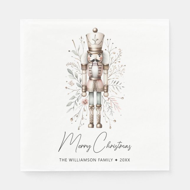 Servilleta De Papel Ropa de Navidad con moras rosadas y doradas (Anverso)