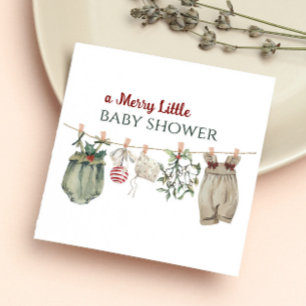 Servilleta De Papel Ropa de Navidad para Baby Shower de una niña alegr