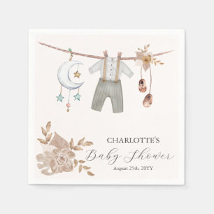 Servilleta De Papel Ropa de niño Boho Baby Shower Napkins