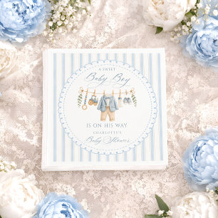 Servilleta De Papel Ropa de Niño Dulce Bebé Rayas Baby Shower