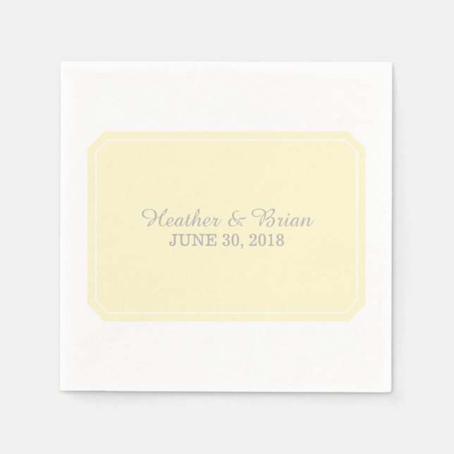 Servilleta De Papel Ropa de papel amarillo simplemente elegante (Anverso)