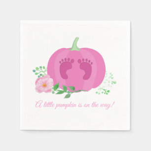Servilleta De Papel Ropa de papel Baby Shower de calabaza rosa