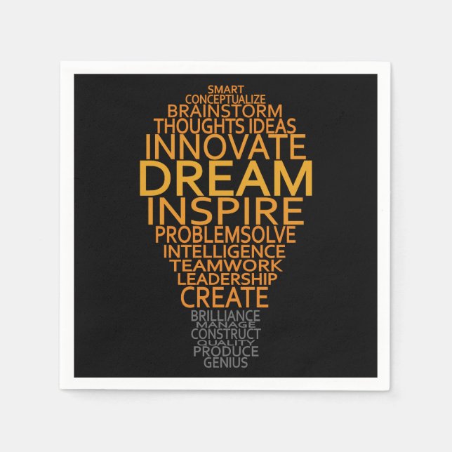 Servilleta De Papel Ropa de papel de bombilla inspiradora (Anverso)