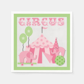 Servilleta De Papel Ropa de papel de cumpleaños de Circo rosa