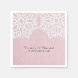 Servilleta De Papel Ropa de papel de encaje elegante rosa