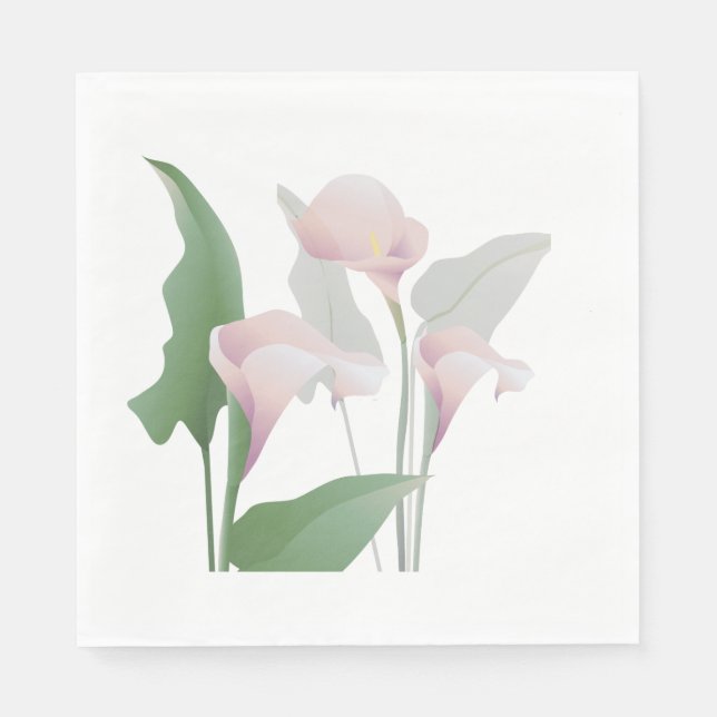 Servilleta De Papel Ropa de papel de flores de calla rosa (Anverso)
