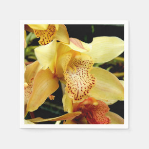 Servilleta De Papel Ropa de papel de orquídea amarillo pálido