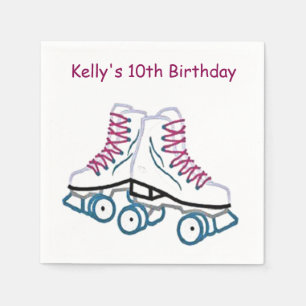 Servilleta De Papel Ropa de papel de patinaje rosa y azul