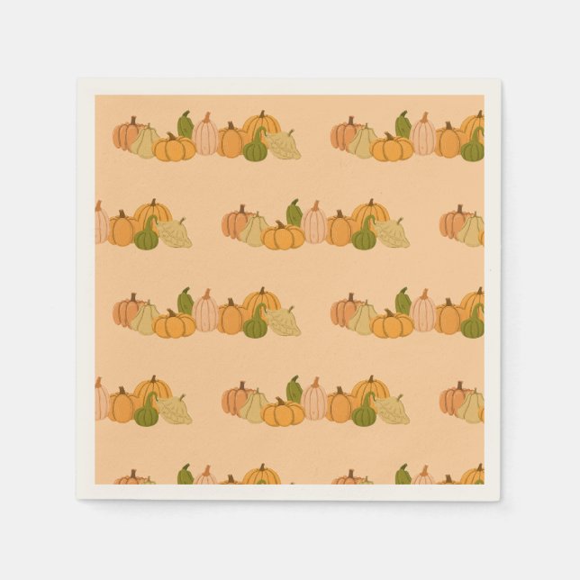 Servilleta De Papel Ropa de papel del patrón de calabaza - Partido Hal (Anverso)