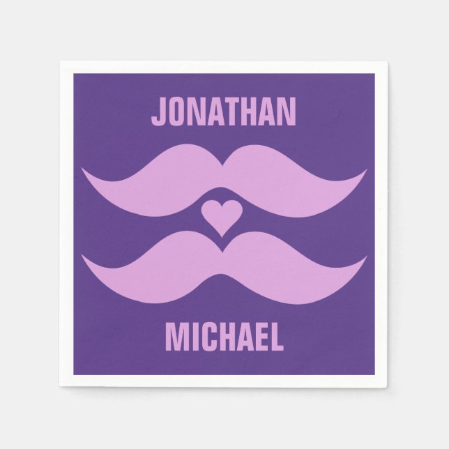 Servilleta De Papel Ropa de papel personalizado de Mustaches rosa (Anverso)