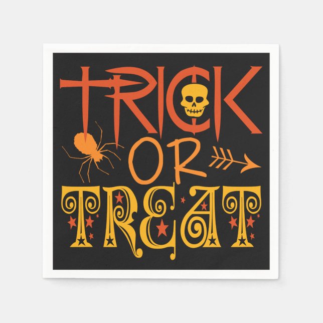 Servilleta De Papel Ropa de papel Trick or Treth Halloween (Anverso)