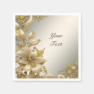 Servilleta De Papel Ropa dorada floral