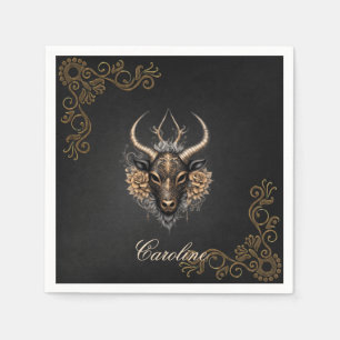 Servilleta De Papel Ropa elegante de oro negro