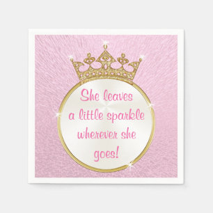 Servilleta De Papel Ropa Fiesta Princesa Rosa y Oro