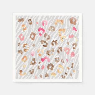 Servilleta De Papel Ropa gris de tigre leopardo