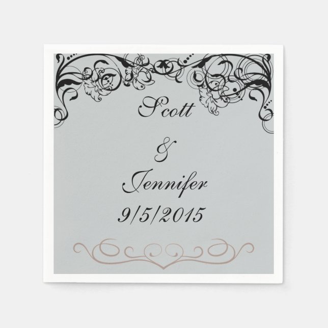 Servilleta De Papel Ropa gris y negra (Anverso)