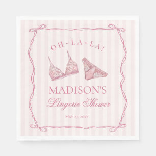 Servilleta De Papel Ropa Interior Rosa Pastel para Despedida de Solter