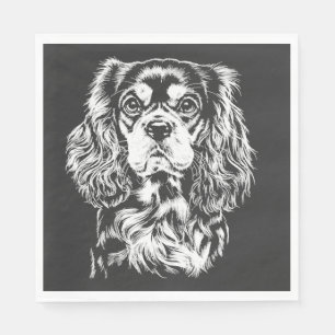 Servilleta De Papel Ropa minimalista con retrato de Cavalier King Char