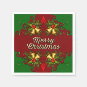Servilleta De Papel Ropa navideña de amarre rojo y verde