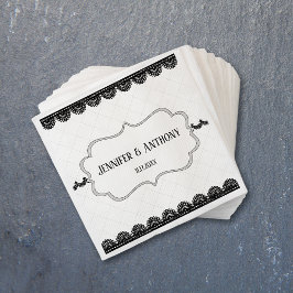 Servilleta De Papel Ropa negra en la boda blanca personalizada
