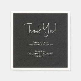 Servilleta De Papel Ropa negra Guión sencillo Tarjeta de bienvenida