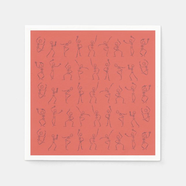 Servilleta De Papel Ropa Skeleton Dance Halloween - naranja (Anverso)