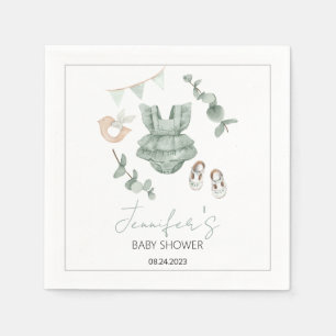 Servilleta De Papel Ropa verde para bebé ropa para bebé