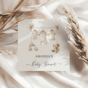 Servilleta De Papel Ropa y Juguetes de Bebé Beige Fiesta de Bebé