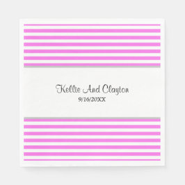 Servilleta De Papel Ropas Bodas de rayas rosas/blancas