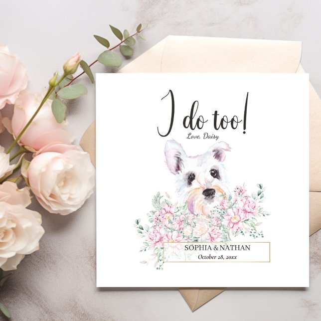 Servilleta De Papel Ropas de cóctel del Boda de perro Schnauzer blanco (Subido por el creador)