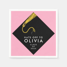 Servilleta De Papel Ropas del partido de graduación rosada