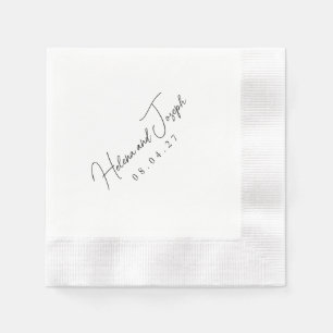 Servilleta De Papel Ropas minimalistas de Boda blanco negro