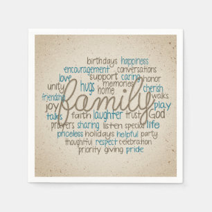 Servilleta De Papel Rope Design Family Word Cloud