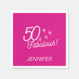 Servilleta De Papel Rosa 50 De Moda Y Fabuloso Cumpleaños