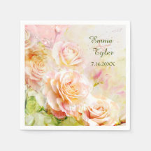 Rosa acuarela Papel Floral Napkins