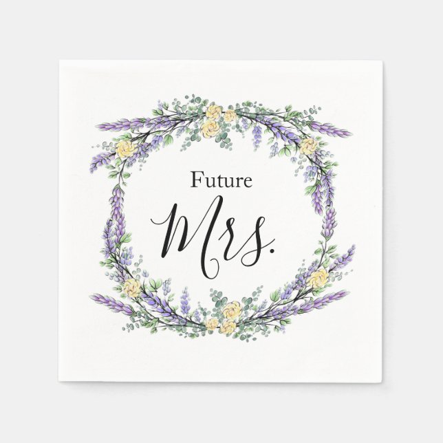 Servilleta De Papel Rosa amarilla de lavanda y eucalipto (Anverso)