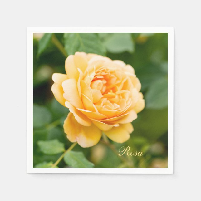 Servilleta De Papel Rosa Amarilla Naranja Personalizada (Anverso)