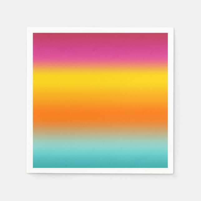 Servilleta De Papel Rosa, amarillo, Naranja, Verde azulado (Anverso)