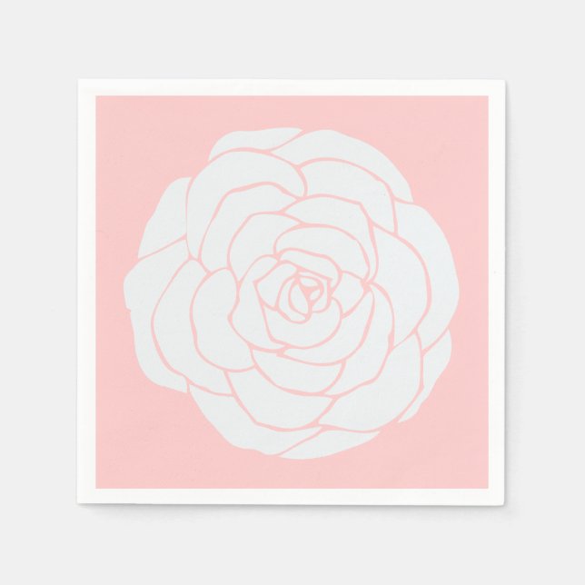 Servilleta De Papel Rosa blanca (Anverso)