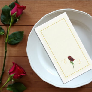 Servilleta De Papel Rosa Boda de Ivory Gold Napkins